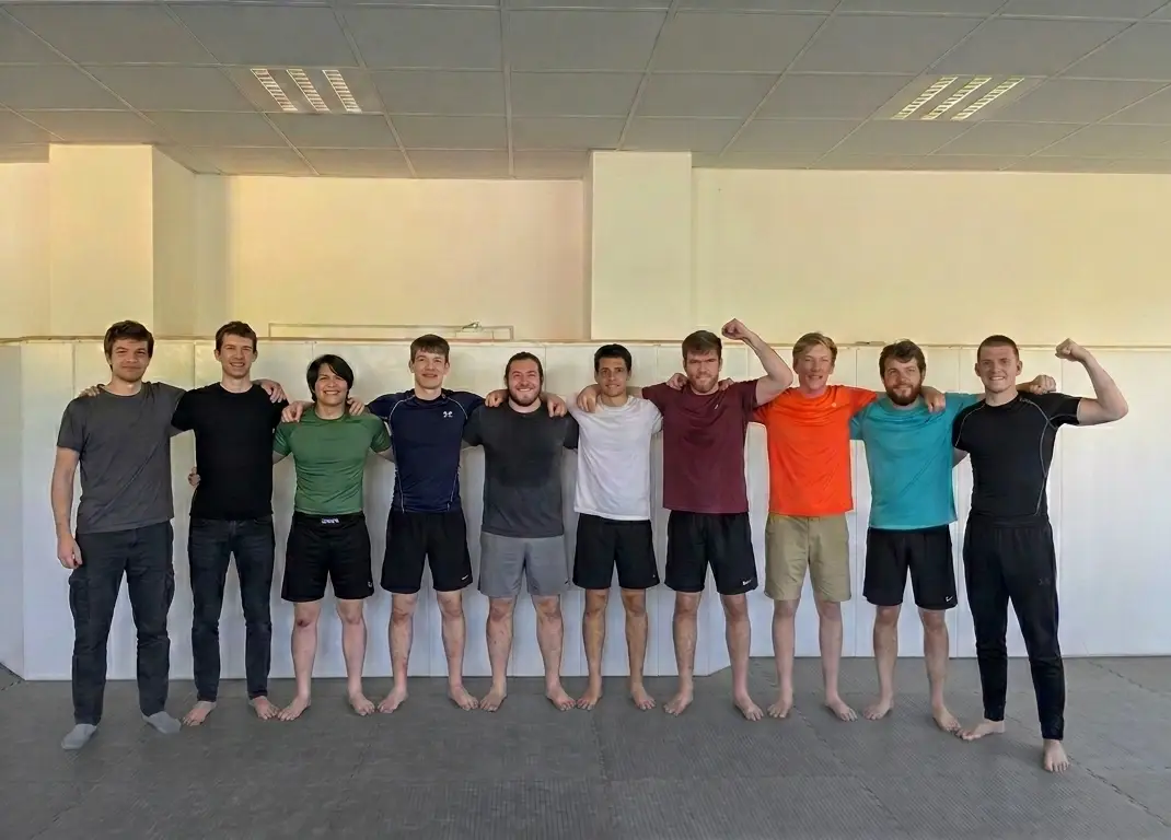 Stag group smiling